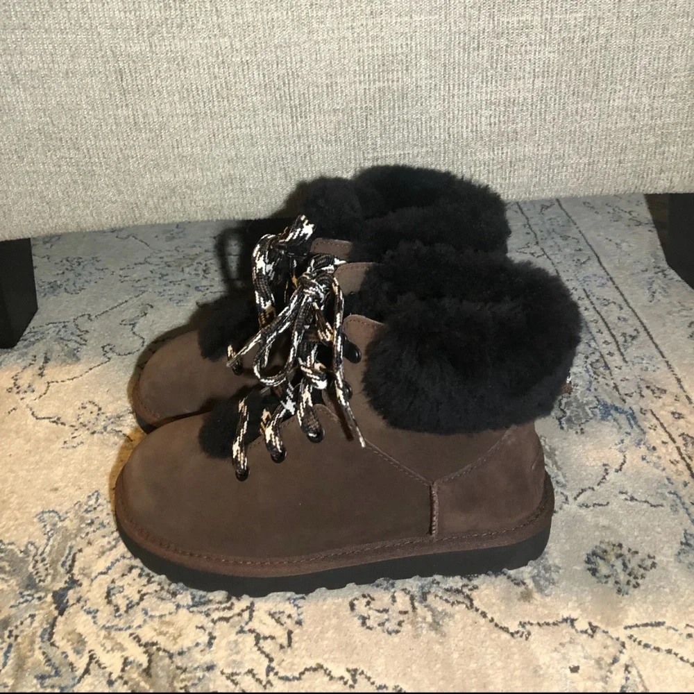 UGG Classic Mini Alpine Lace Brown Burnt Cedar